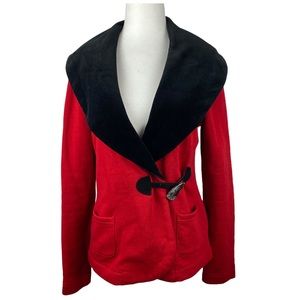 Lauren Ralph Lauren Women's Cotton Blazer Cardigan Shawl Collar Toggle Size S